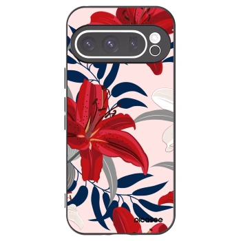 Picasee silikonový černý obal pro Google Pixel 9 Pro - Red Lily