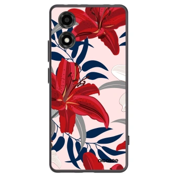 Picasee silikonový černý obal pro Motorola Moto E14 - Red Lily