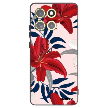 Picasee silikonový černý obal pro Motorola Moto G86 Power 5G - Red Lily