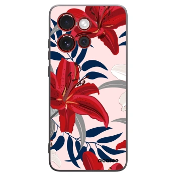 Picasee silikonový černý obal pro Motorola Edge 60 Neo 5G - Red Lily