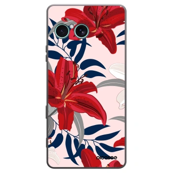 Picasee silikonový černý obal pro Sony Xperia 10 VII - Red Lily