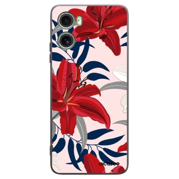 Picasee silikonový černý obal pro Motorola Moto G06 - Red Lily