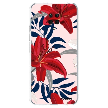 Picasee silikonový průhledný obal pro Xiaomi Redmi Note 9 Pro - Red Lily