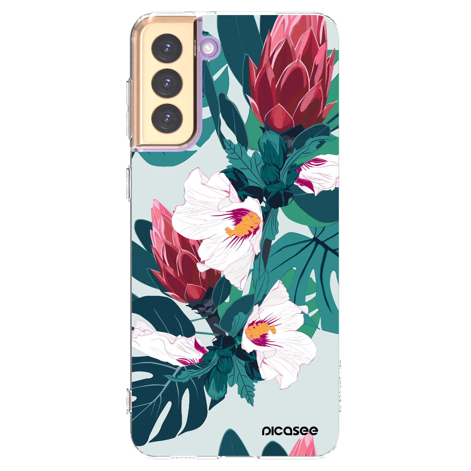 Picasee silikonový průhledný obal pro Samsung Galaxy S21+ 5G G996F - Rhododendron