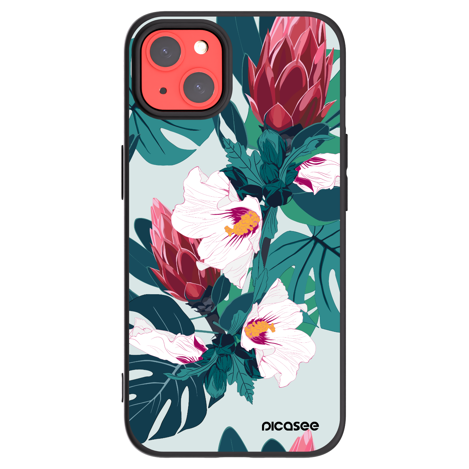 Picasee silikonový černý obal pro Apple iPhone 13 - Rhododendron
