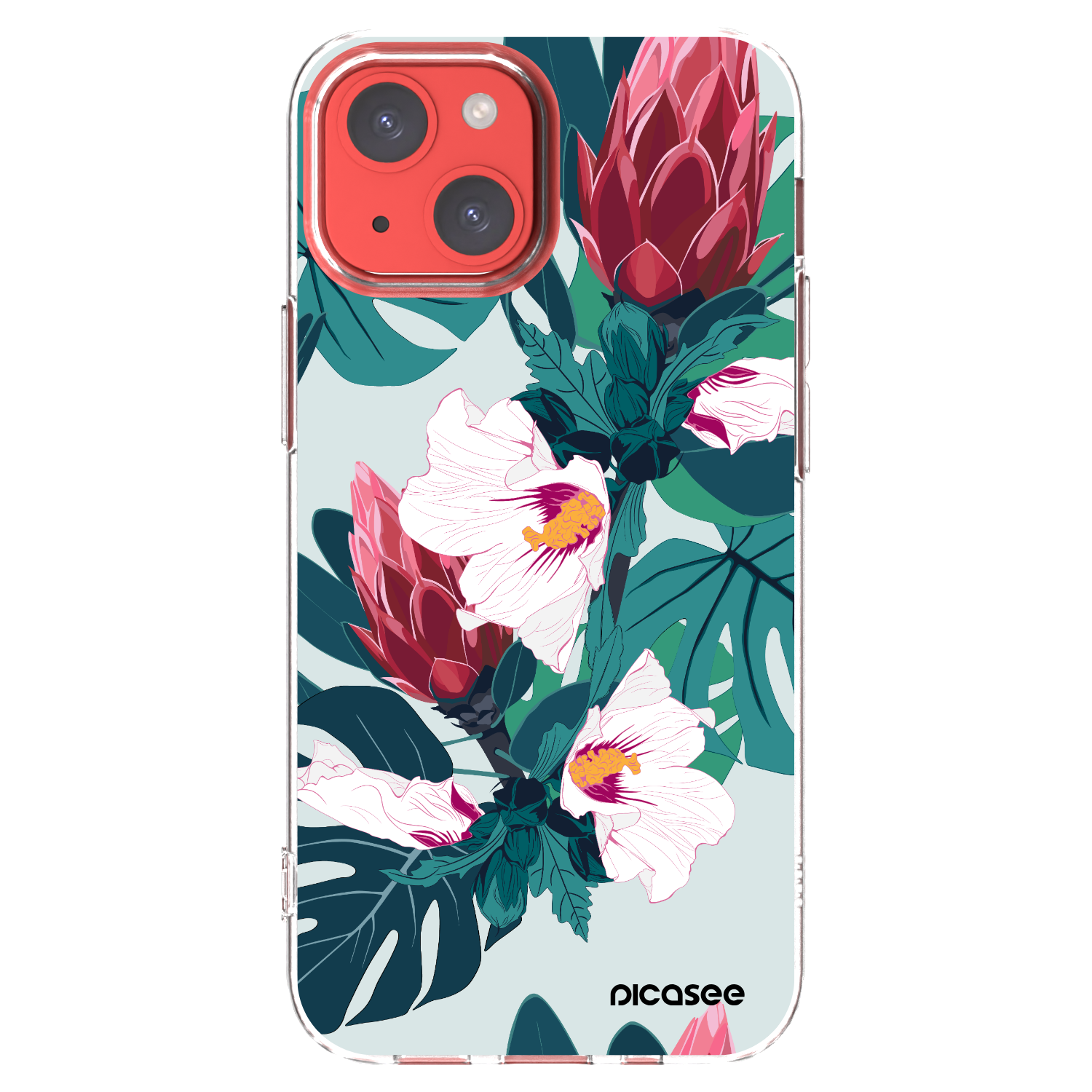 Picasee silikonový průhledný obal pro Apple iPhone 13 mini - Rhododendron