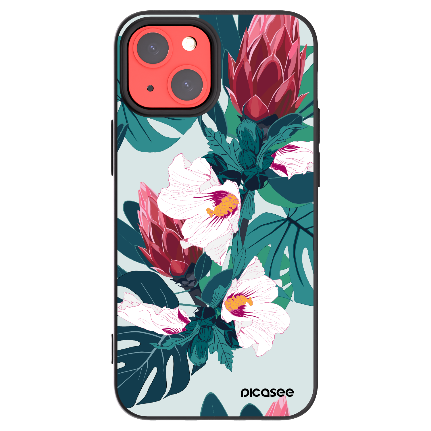 Picasee silikonový černý obal pro Apple iPhone 13 mini - Rhododendron