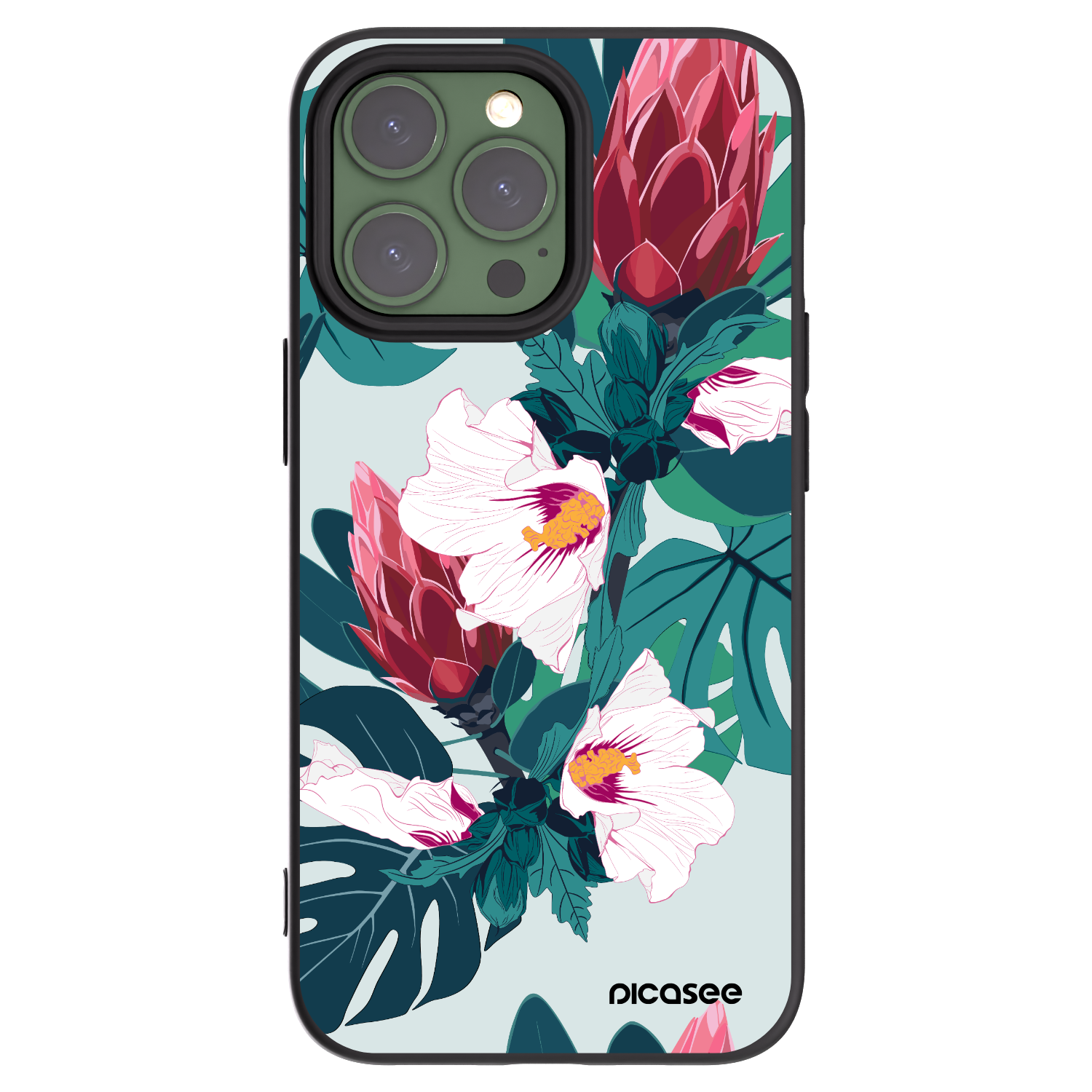 Picasee silikonový černý obal pro Apple iPhone 13 Pro - Rhododendron
