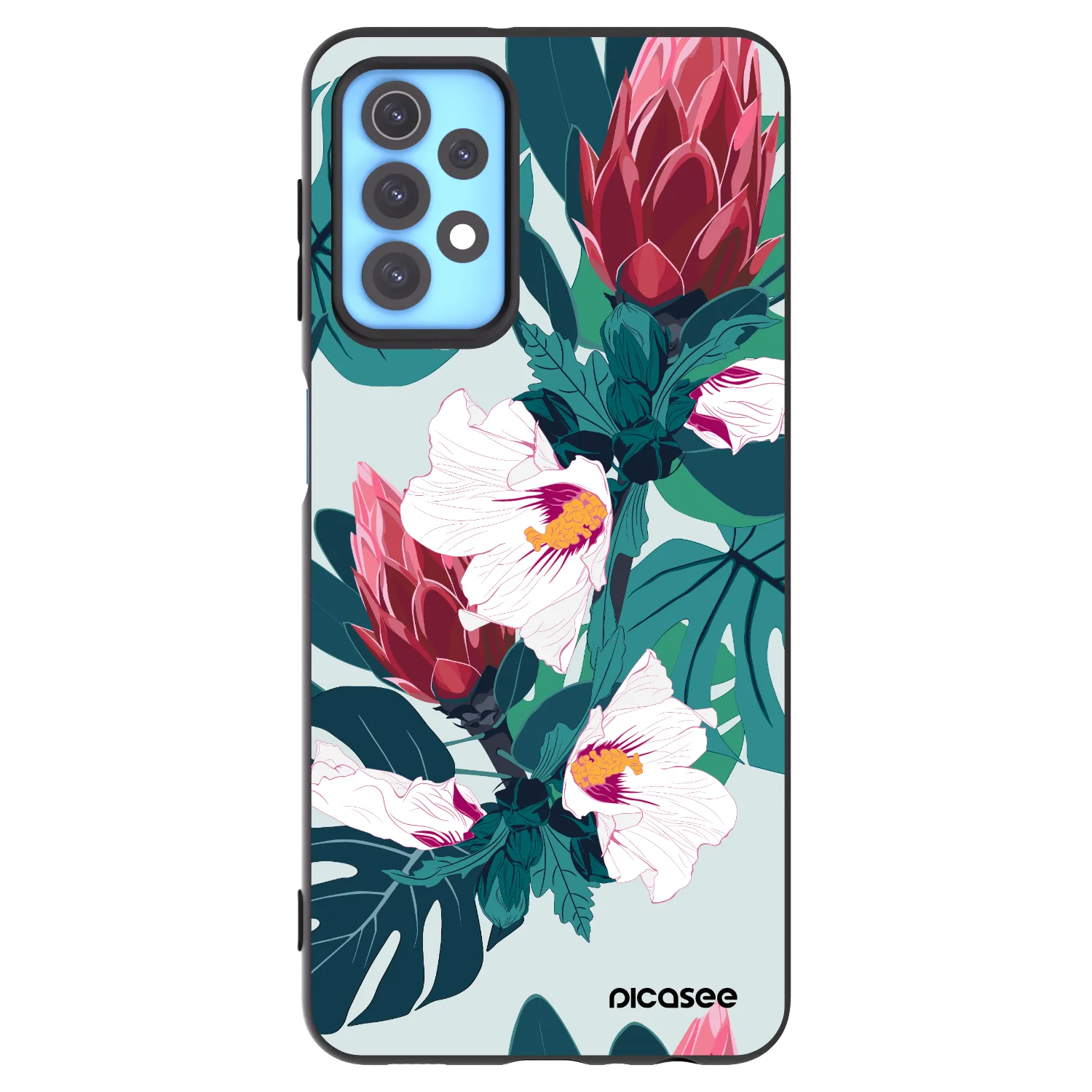 Picasee silikonový černý obal pro Samsung Galaxy A32 4G SM-A325F - Rhododendron