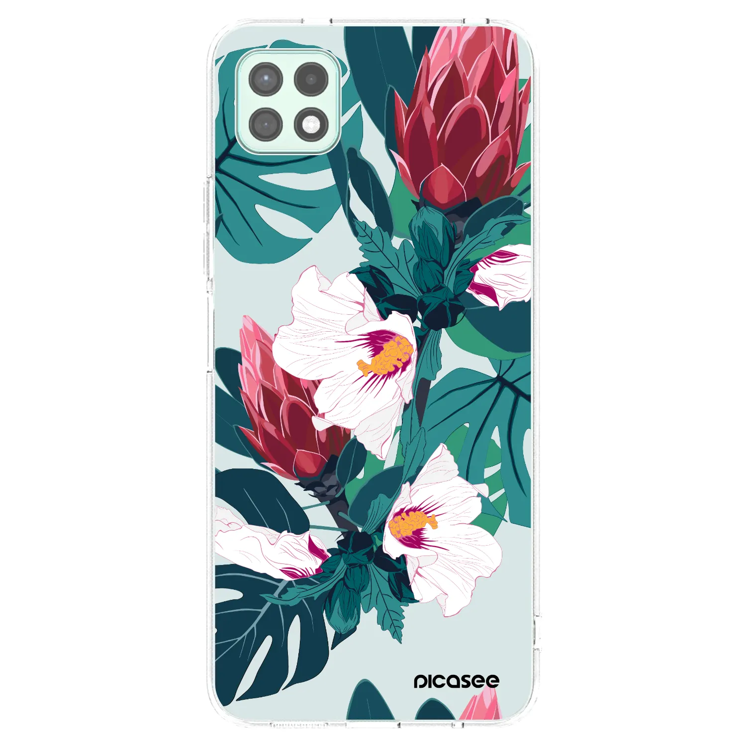 Picasee silikonový průhledný obal pro Samsung Galaxy A22 A226B 5G - Rhododendron