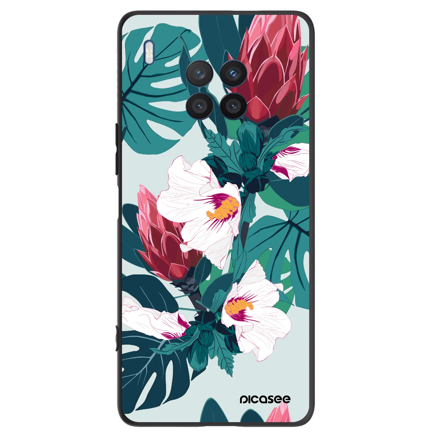 Picasee silikonový černý obal pro Honor 50 Lite - Rhododendron