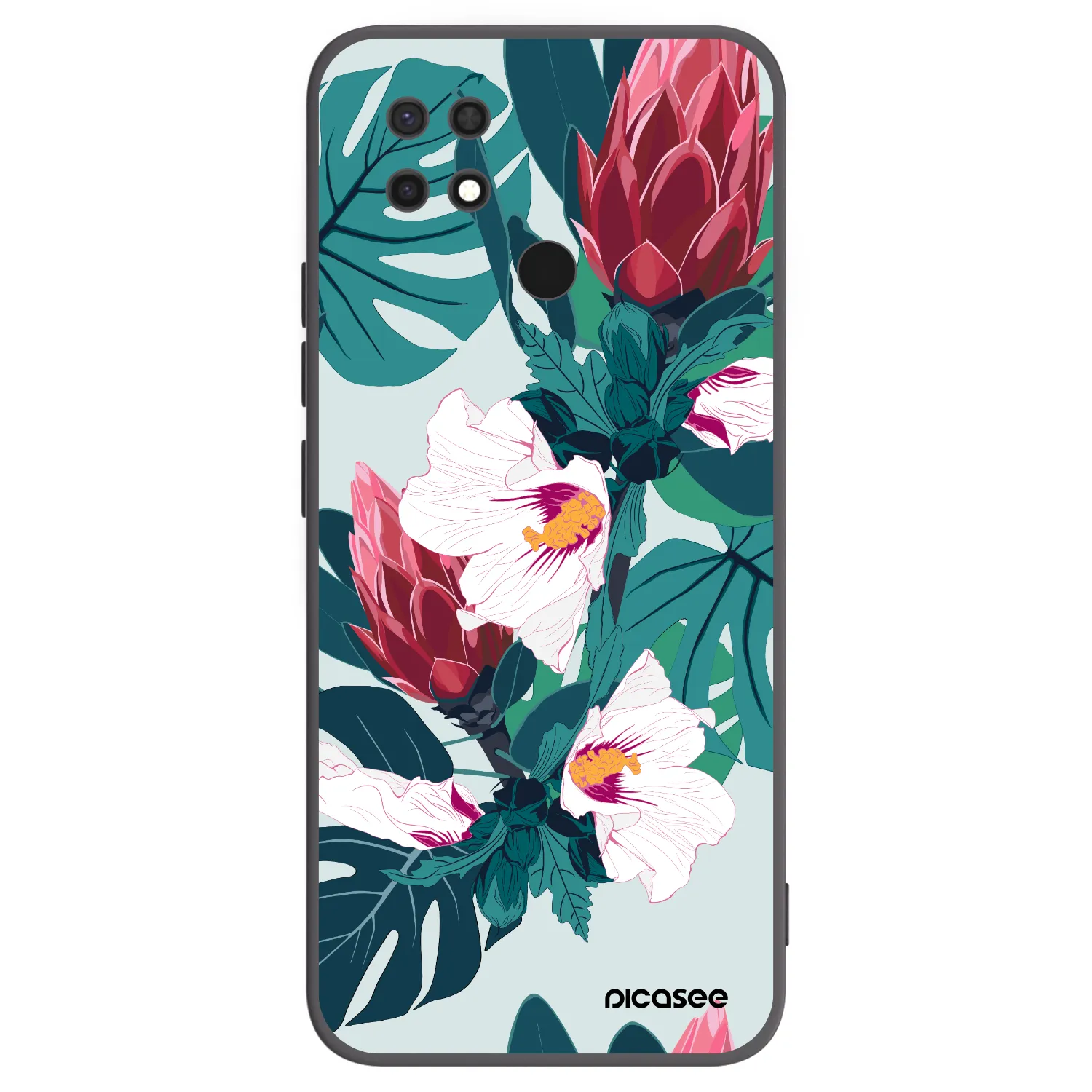 Picasee silikonový černý obal pro Xiaomi Redmi 10C - Rhododendron