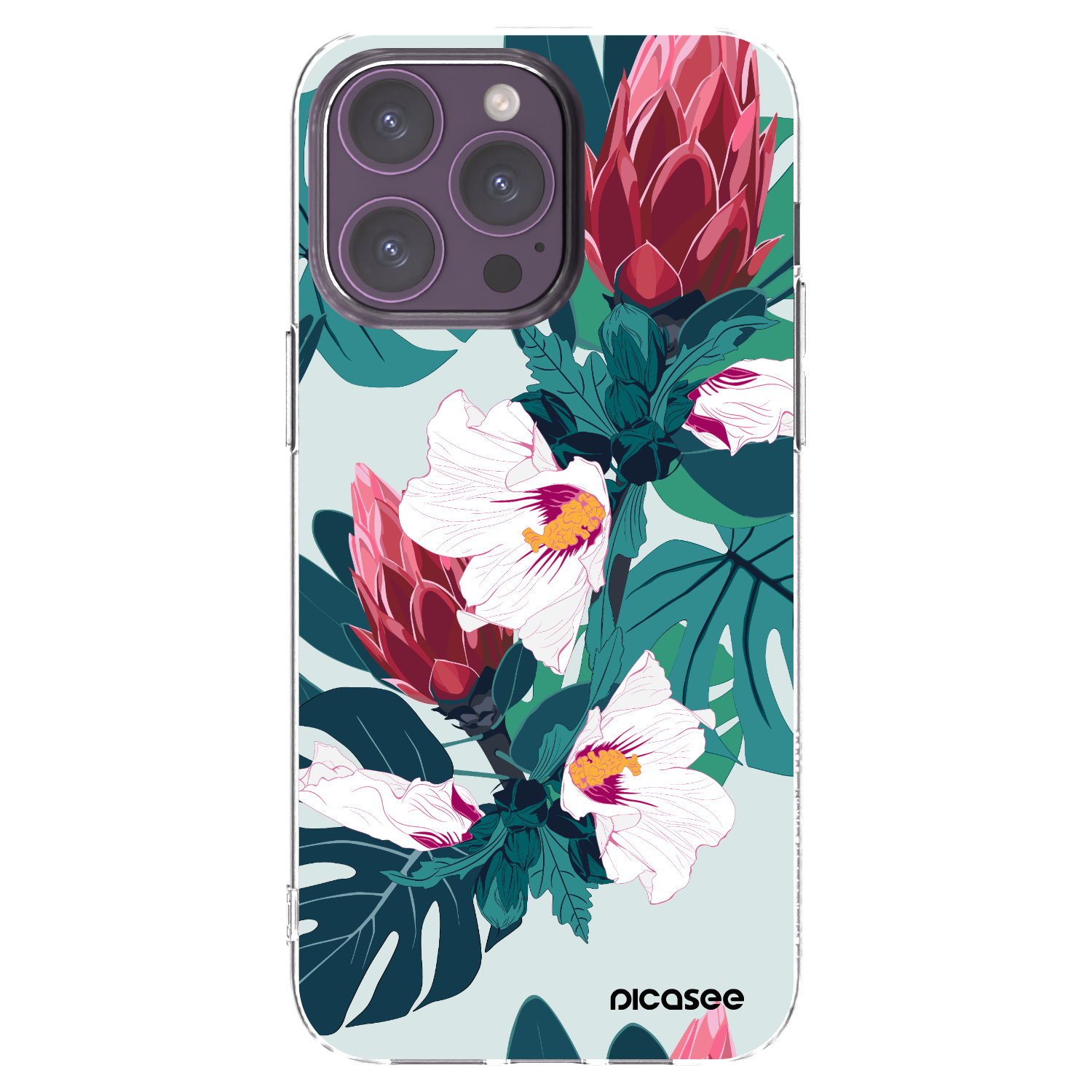 Picasee silikonový průhledný obal pro Apple iPhone 14 Pro Max - Rhododendron