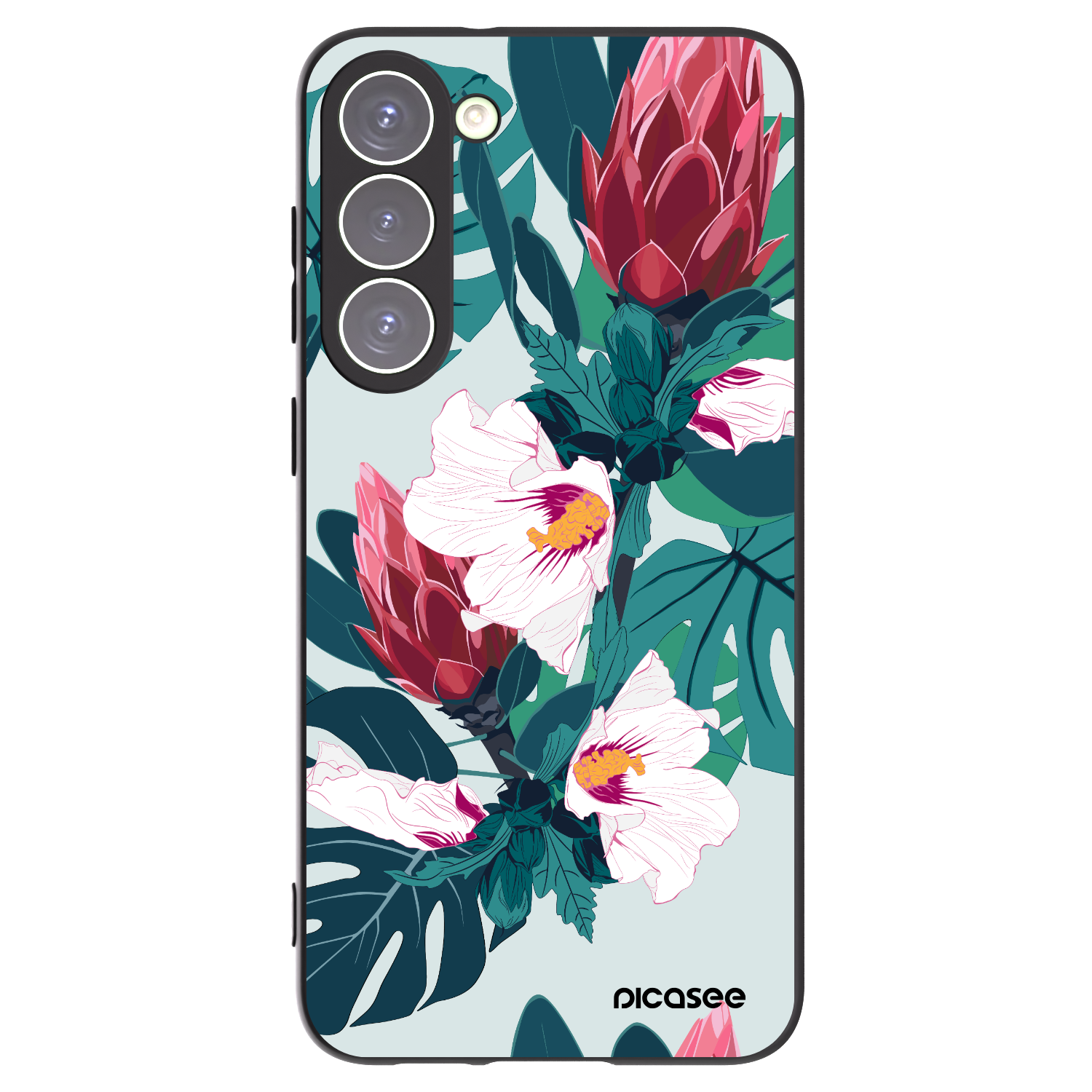 Picasee silikonový černý obal pro Samsung Galaxy S23+ 5G - Rhododendron