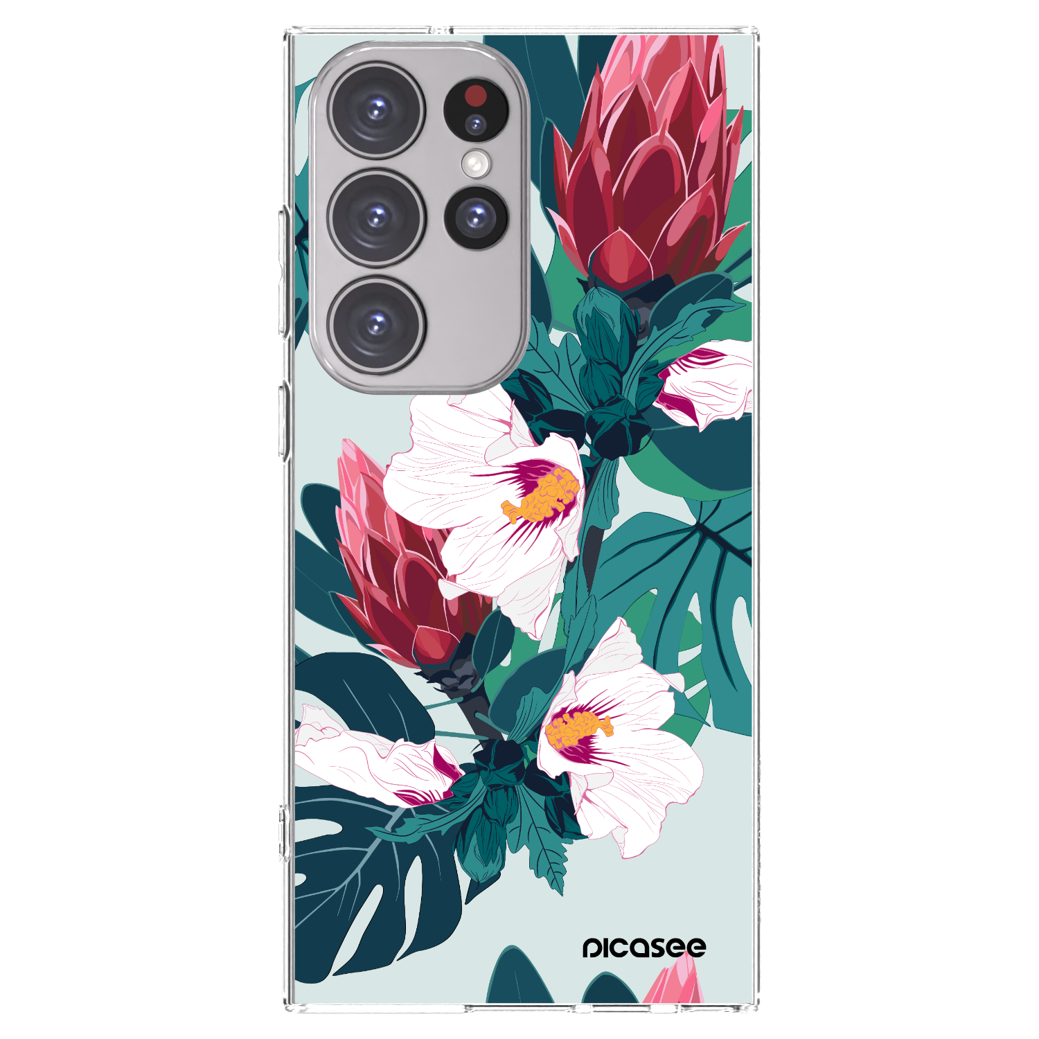Picasee silikonový průhledný obal pro Samsung Galaxy S23 Ultra 5G - Rhododendron