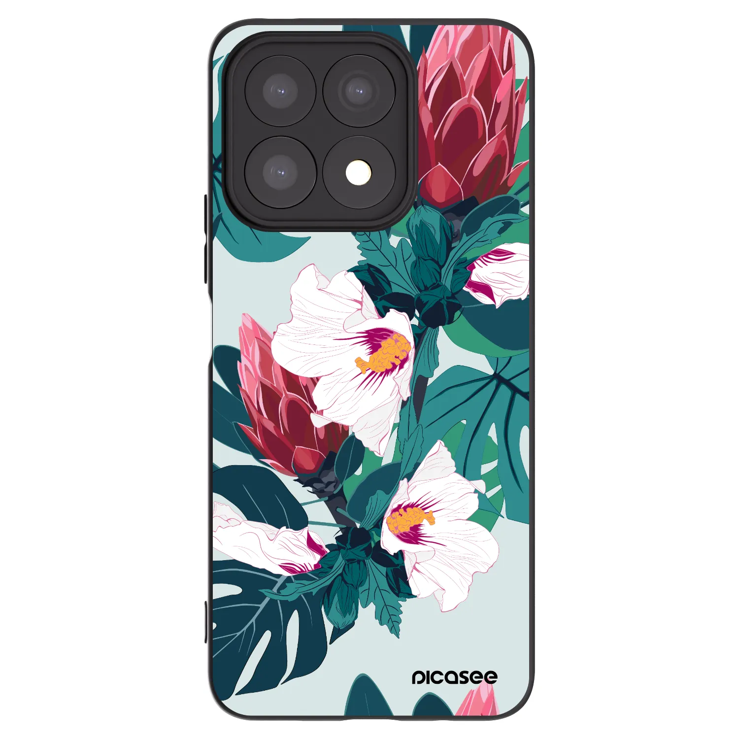 Picasee silikonový černý obal pro Honor X8a - Rhododendron