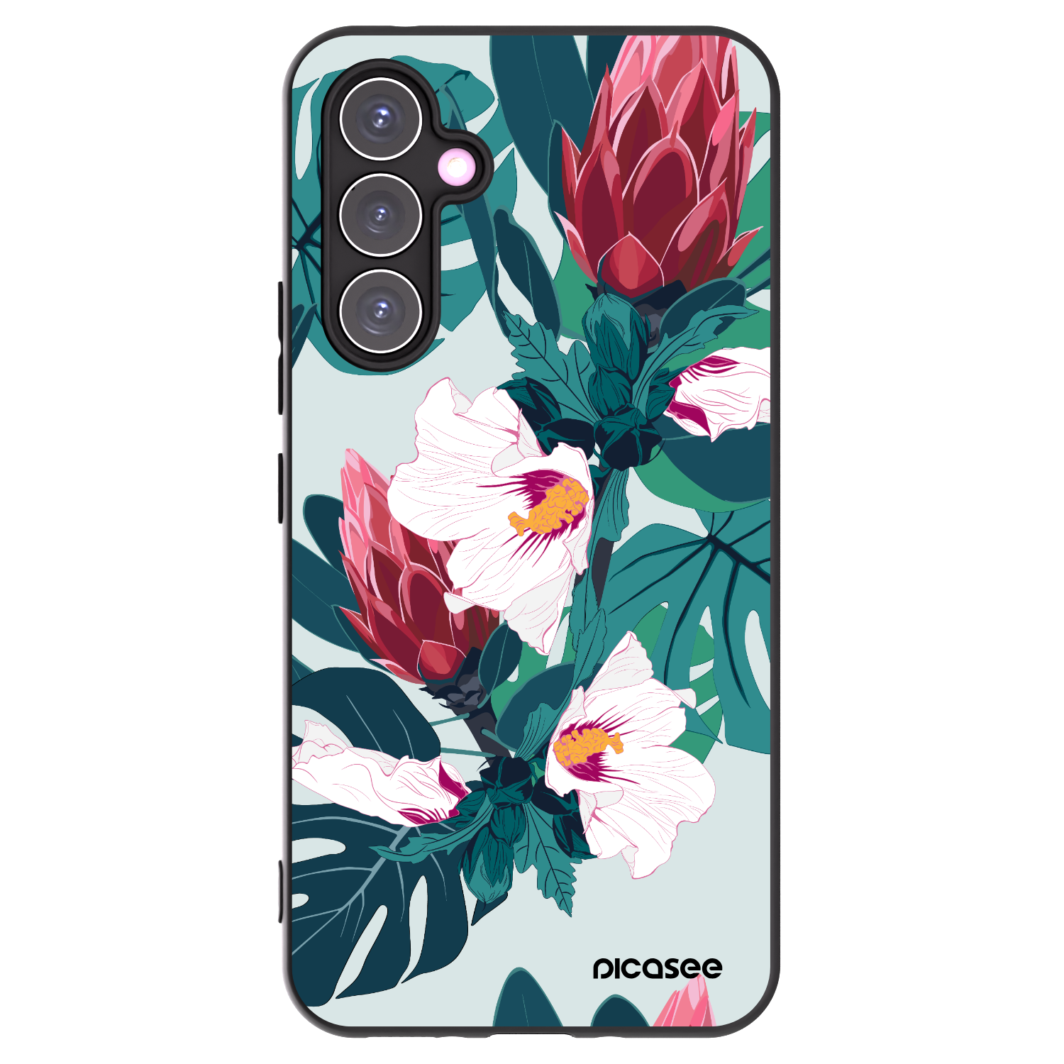 Picasee silikonový černý obal pro Samsung Galaxy A54 5G A546B - Rhododendron