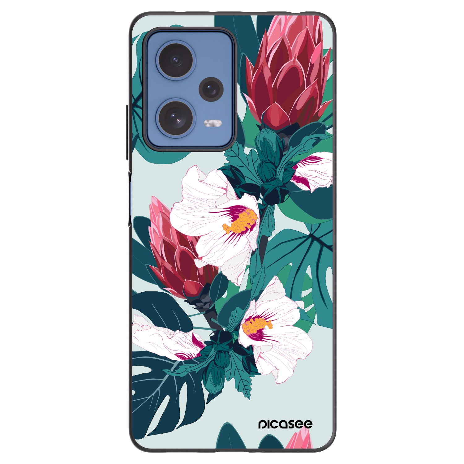 Picasee silikonový černý obal pro Xiaomi Redmi Note 12 Pro 5G - Rhododendron