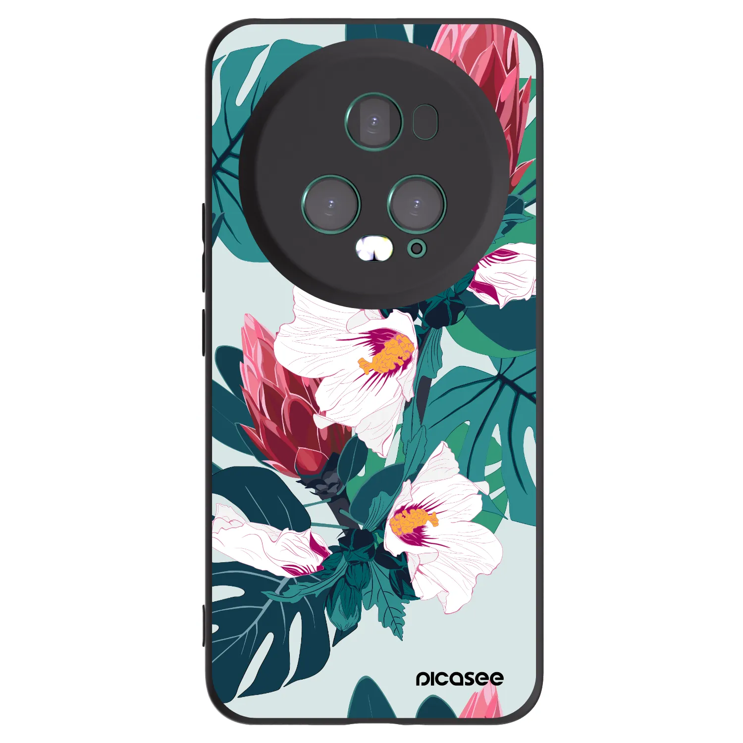 Picasee silikonový černý obal pro Honor Magic5 Pro - Rhododendron