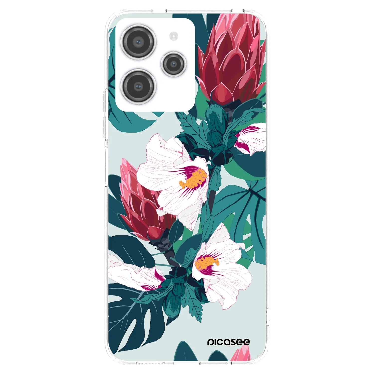 Picasee silikonový průhledný obal pro Xiaomi Redmi 12 4G - Rhododendron