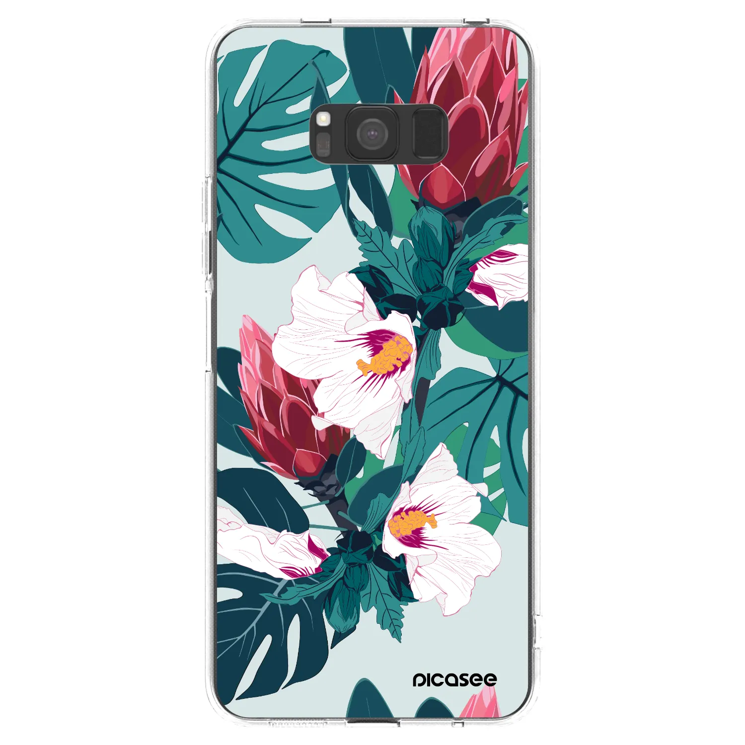Picasee silikonový průhledný obal pro Samsung Galaxy S8 G950F - Rhododendron