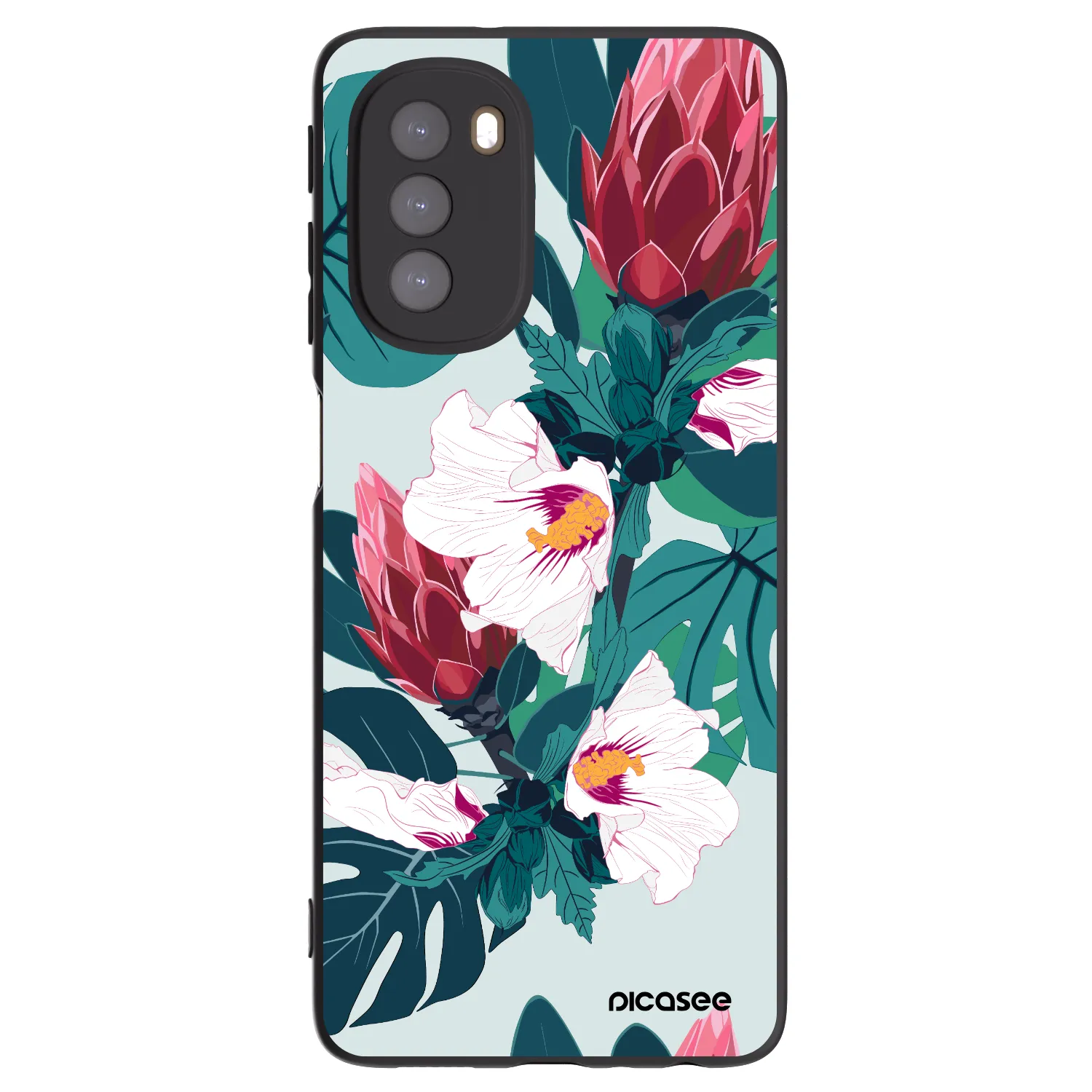 Picasee silikonový černý obal pro Motorola Moto G51 - Rhododendron
