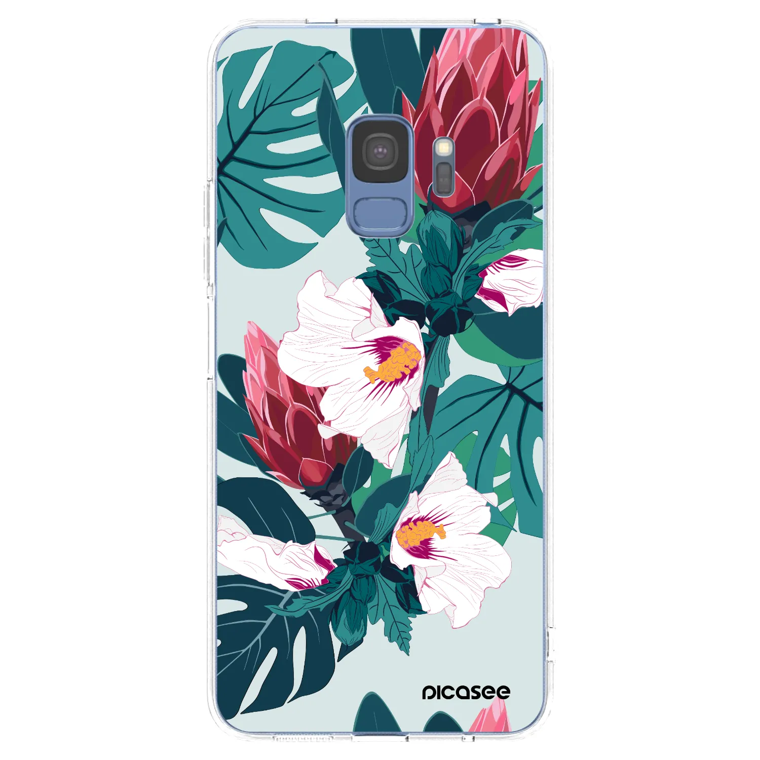 Picasee silikonový průhledný obal pro Samsung Galaxy S9 G960F - Rhododendron