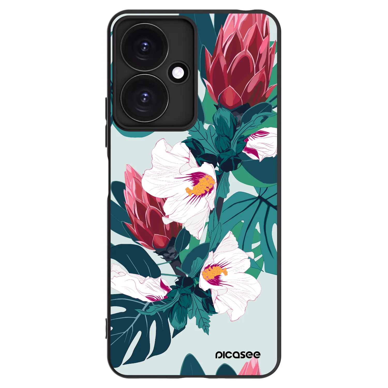 Picasee silikonový černý obal pro Xiaomi Redmi 13C 5G - Rhododendron