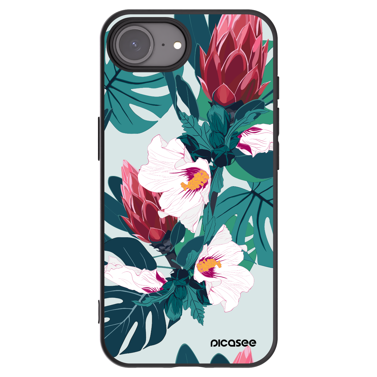 Picasee silikonový černý obal pro Apple iPhone 16e - Rhododendron