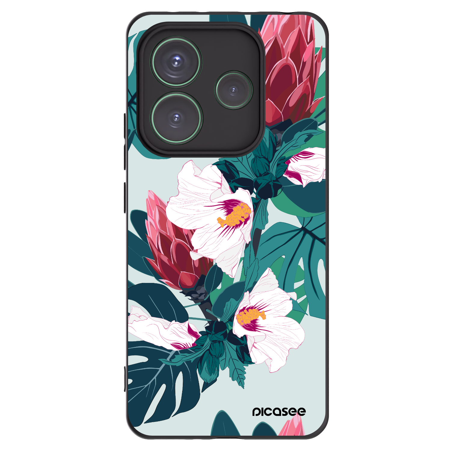 Picasee silikonový černý obal pro Xiaomi Redmi Note 14 5G - Rhododendron