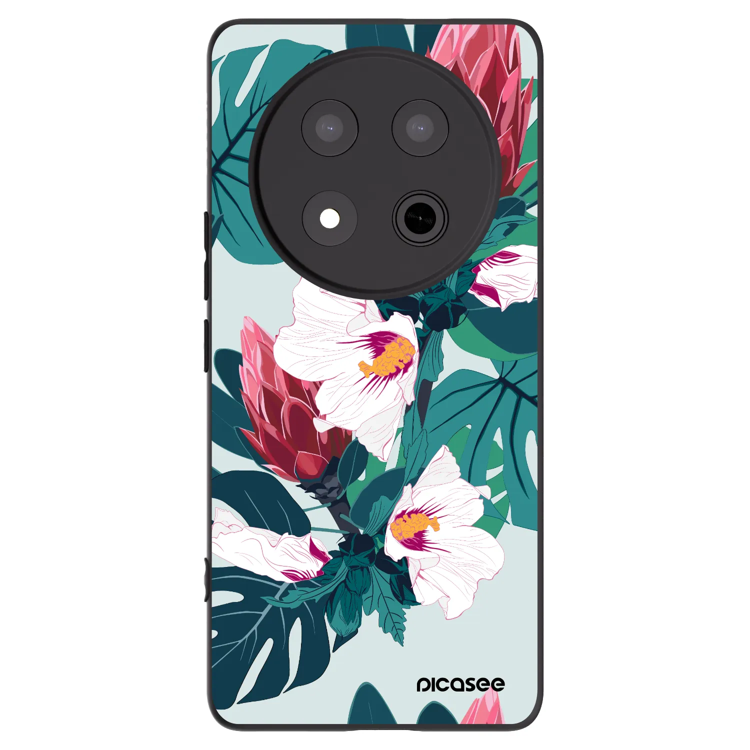 Picasee silikonový černý obal pro Honor Magic7 Lite 5G - Rhododendron