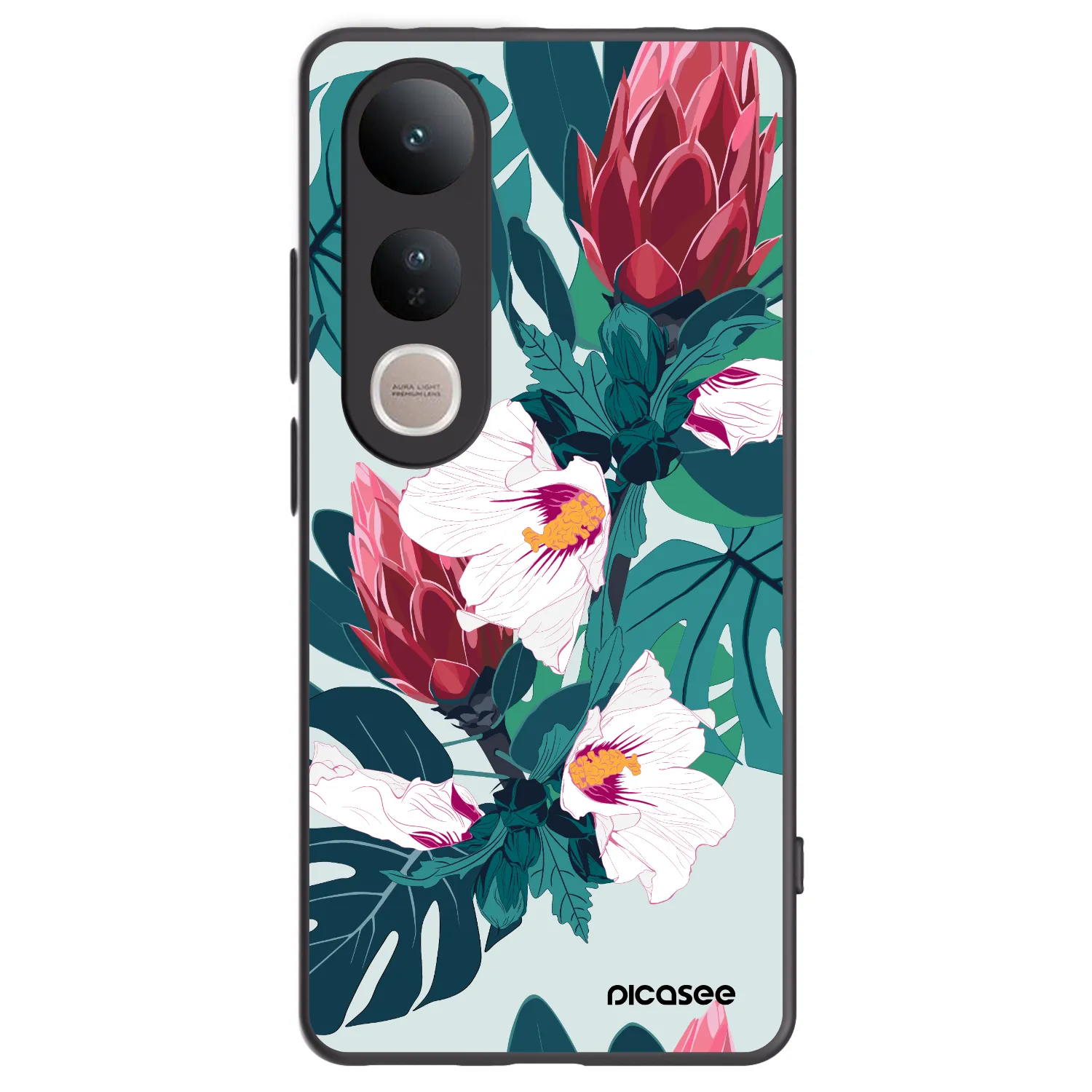 Picasee silikonový černý obal pro Vivo V50 Lite 5G - Rhododendron