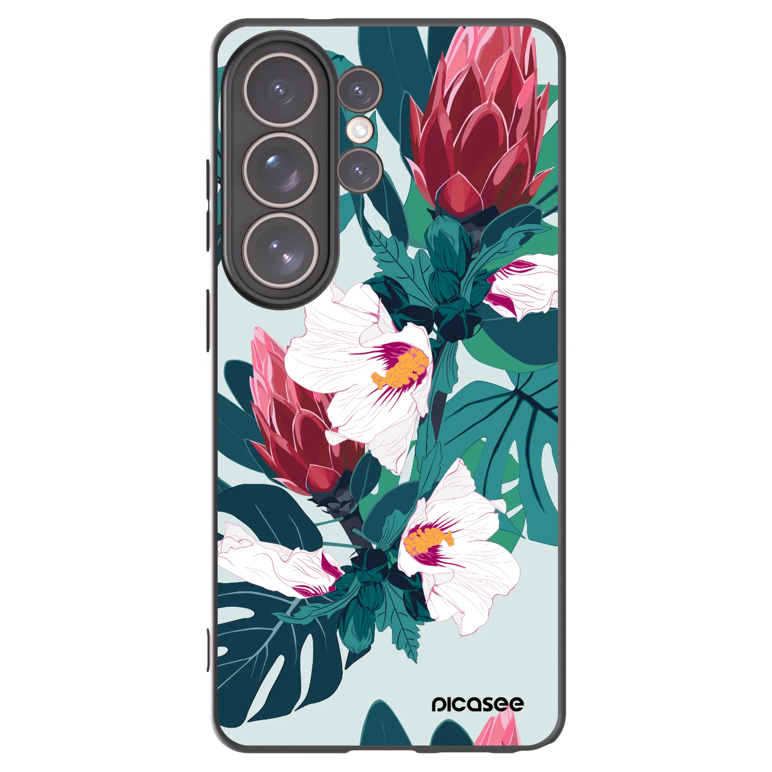 Picasee silikonový černý obal pro Samsung Galaxy S26 Ultra - Rhododendron