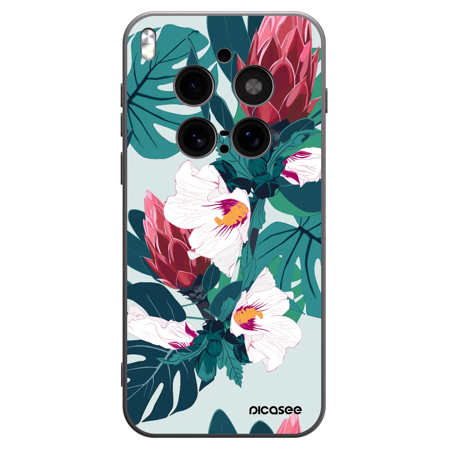 Picasee silikonový černý obal pro Vivo X300 Pro - Rhododendron