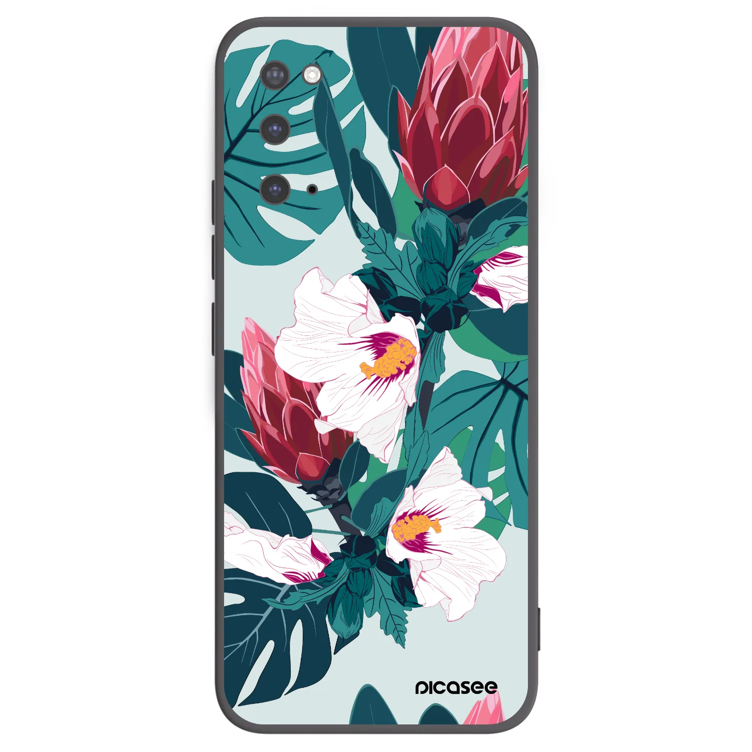 Picasee silikonový černý obal pro Samsung Galaxy S20 G980F - Rhododendron