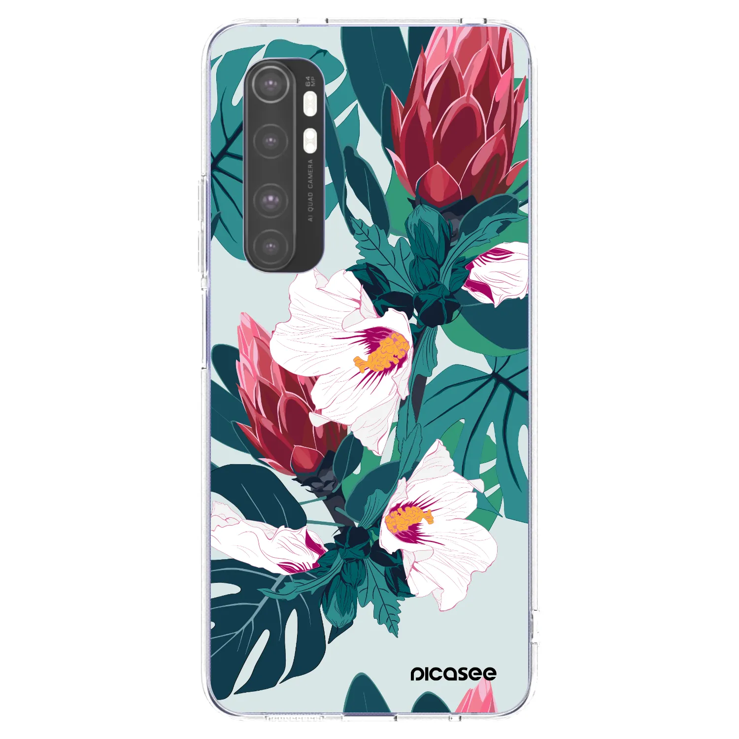Picasee silikonový průhledný obal pro Xiaomi Mi Note 10 Lite - Rhododendron