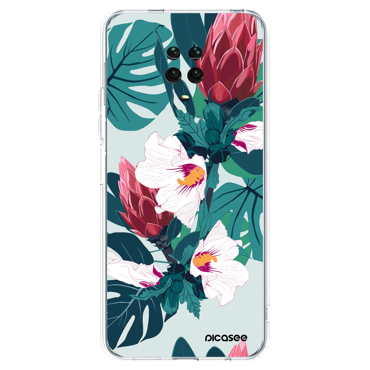 Picasee silikonový průhledný obal pro Xiaomi Redmi Note 9S - Rhododendron