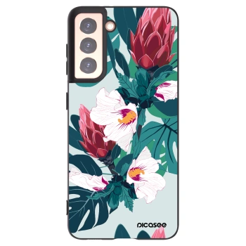 Picasee silikonový černý obal pro Samsung Galaxy S21 5G G991B - Rhododendron