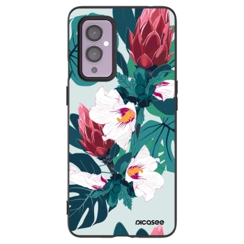 Picasee silikonový černý obal pro OnePlus 9 - Rhododendron