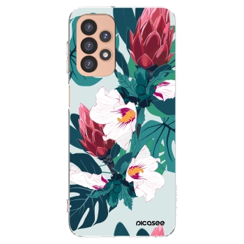 Picasee silikonový průhledný obal pro Samsung Galaxy A23 A236B 5G - Rhododendron