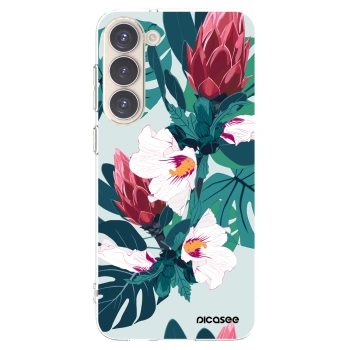 Picasee silikonový průhledný obal pro Samsung Galaxy S23+ 5G - Rhododendron