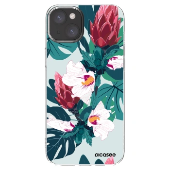 Picasee silikonový průhledný obal pro Apple iPhone 15 Plus - Rhododendron