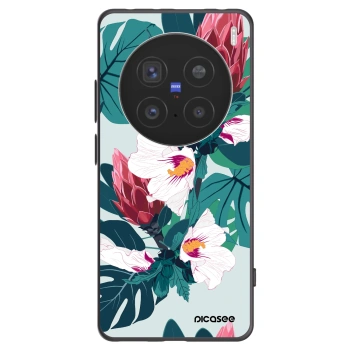 Picasee silikonový černý obal pro Vivo X200 Pro - Rhododendron