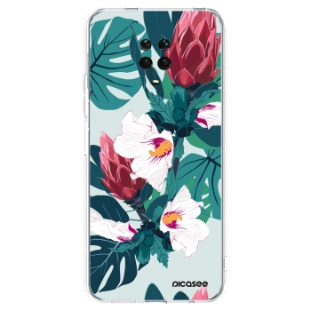 Picasee silikonový průhledný obal pro Xiaomi Redmi Note 9 Pro - Rhododendron