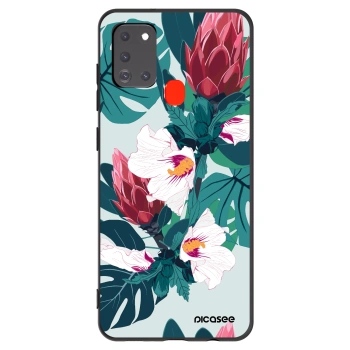 Picasee silikonový černý obal pro Samsung Galaxy A21s - Rhododendron