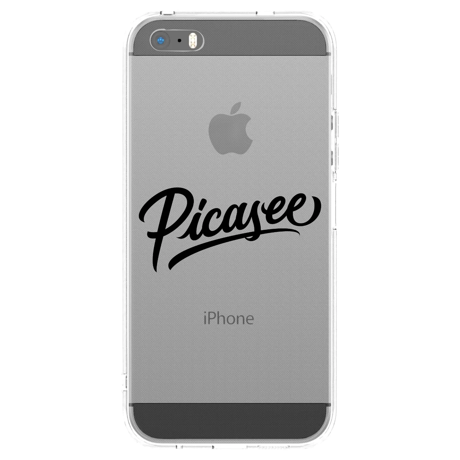 Picasee silikonový průhledný obal pro Apple iPhone 5/5S/SE - Picasee - old logo - black