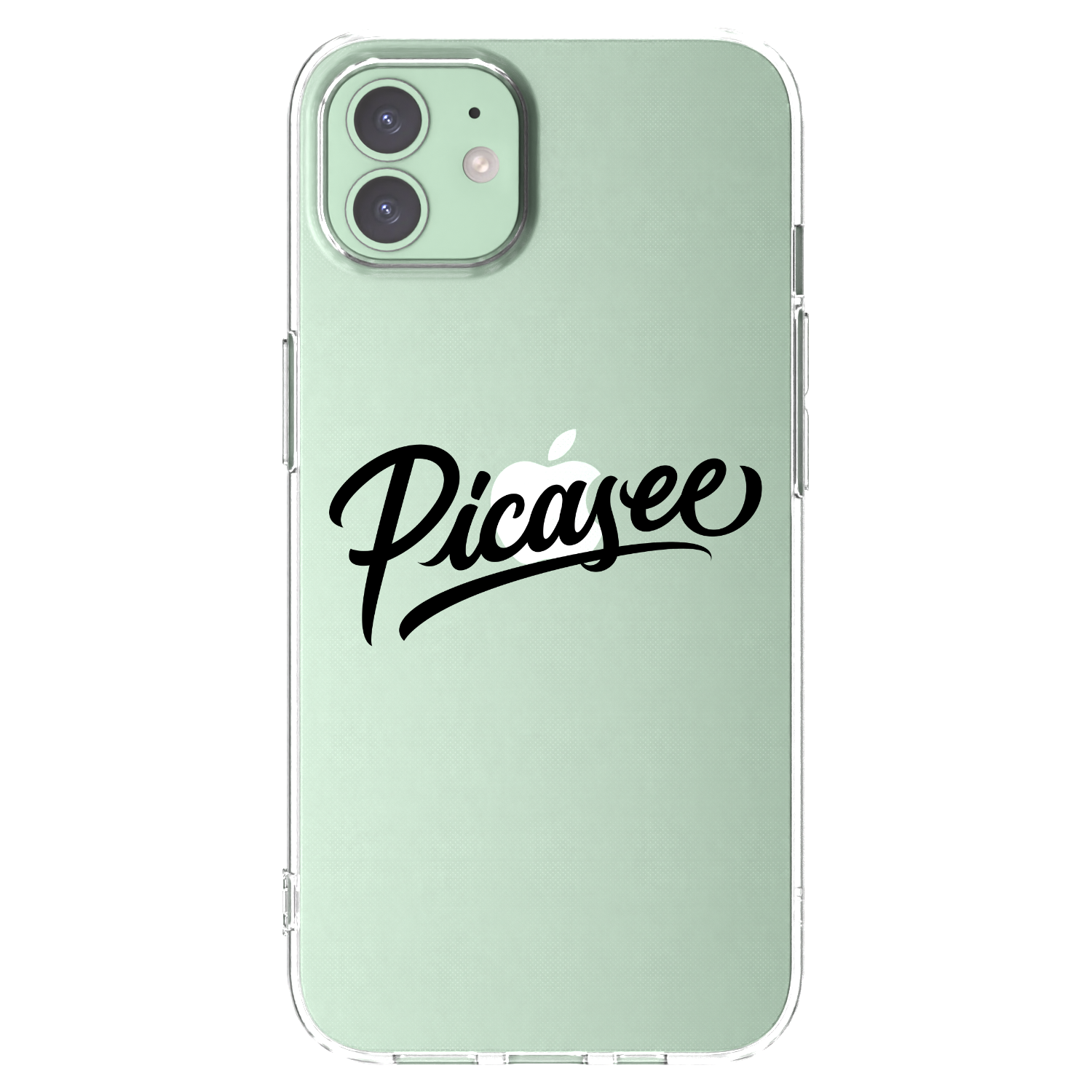 Picasee silikonový průhledný obal pro Apple iPhone 12 - Picasee - old logo - black