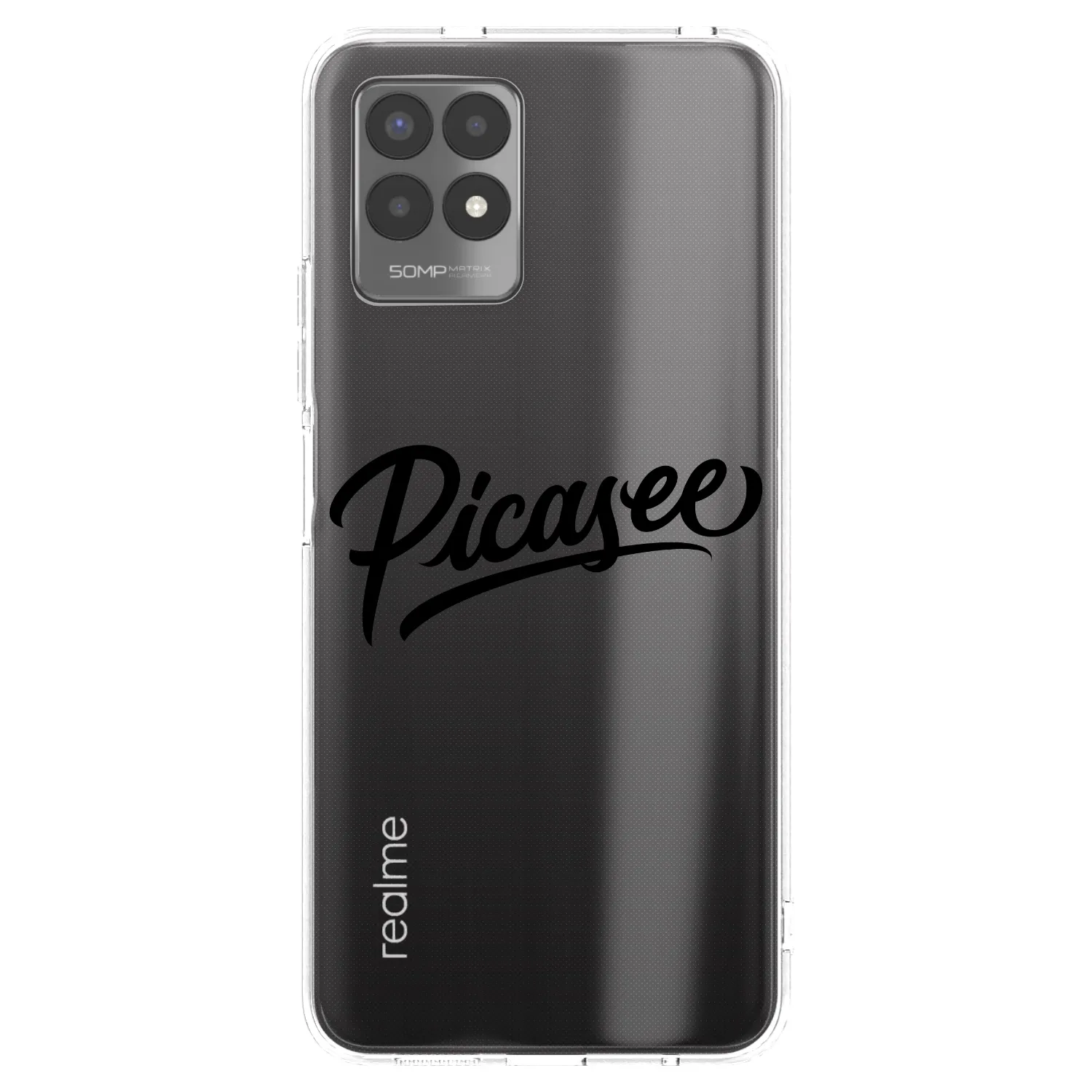 Picasee silikonový průhledný obal pro Realme 8i - Picasee - old logo - black