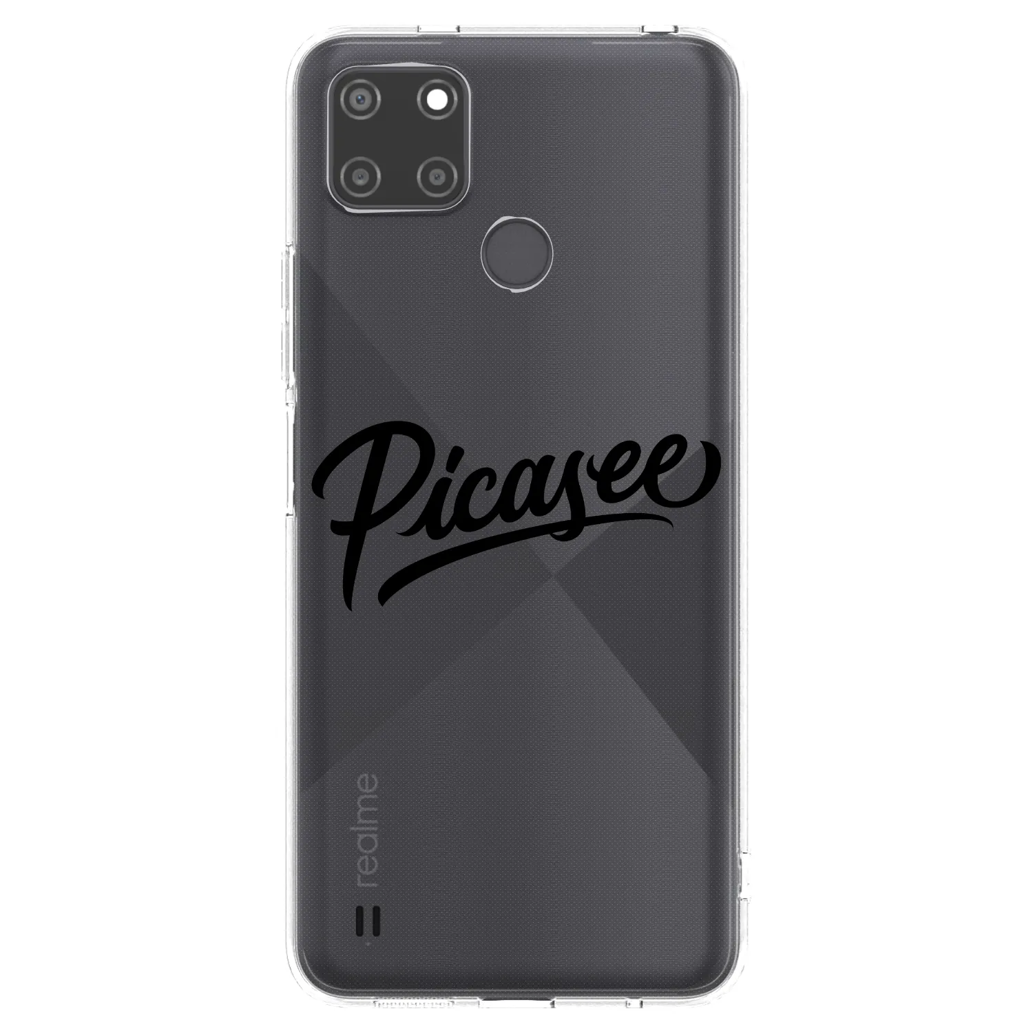 Picasee silikonový průhledný obal pro Realme C21Y - Picasee - old logo - black
