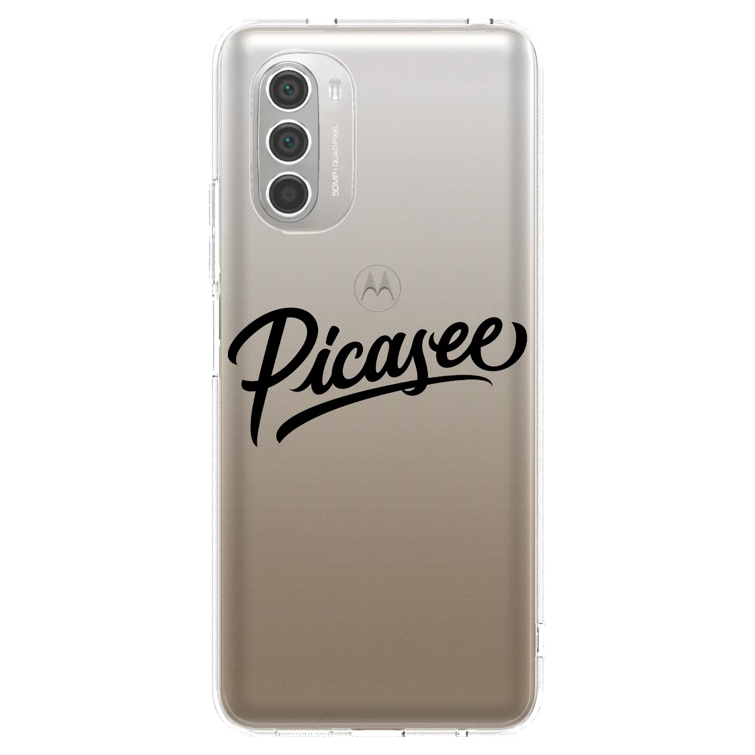 Picasee silikonový průhledný obal pro Motorola Moto G51 - Picasee - old logo - black